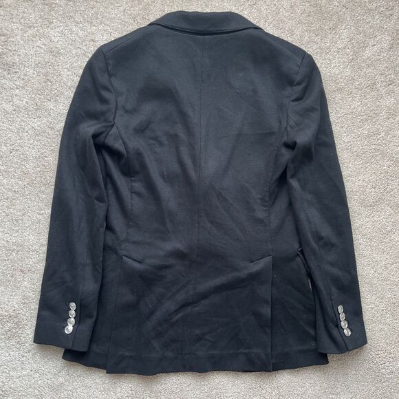 Polo Ralph Lauren Double Knit Blazer Womens 2 Black Monogram Embroidered Preppy - Picture 8 of 8